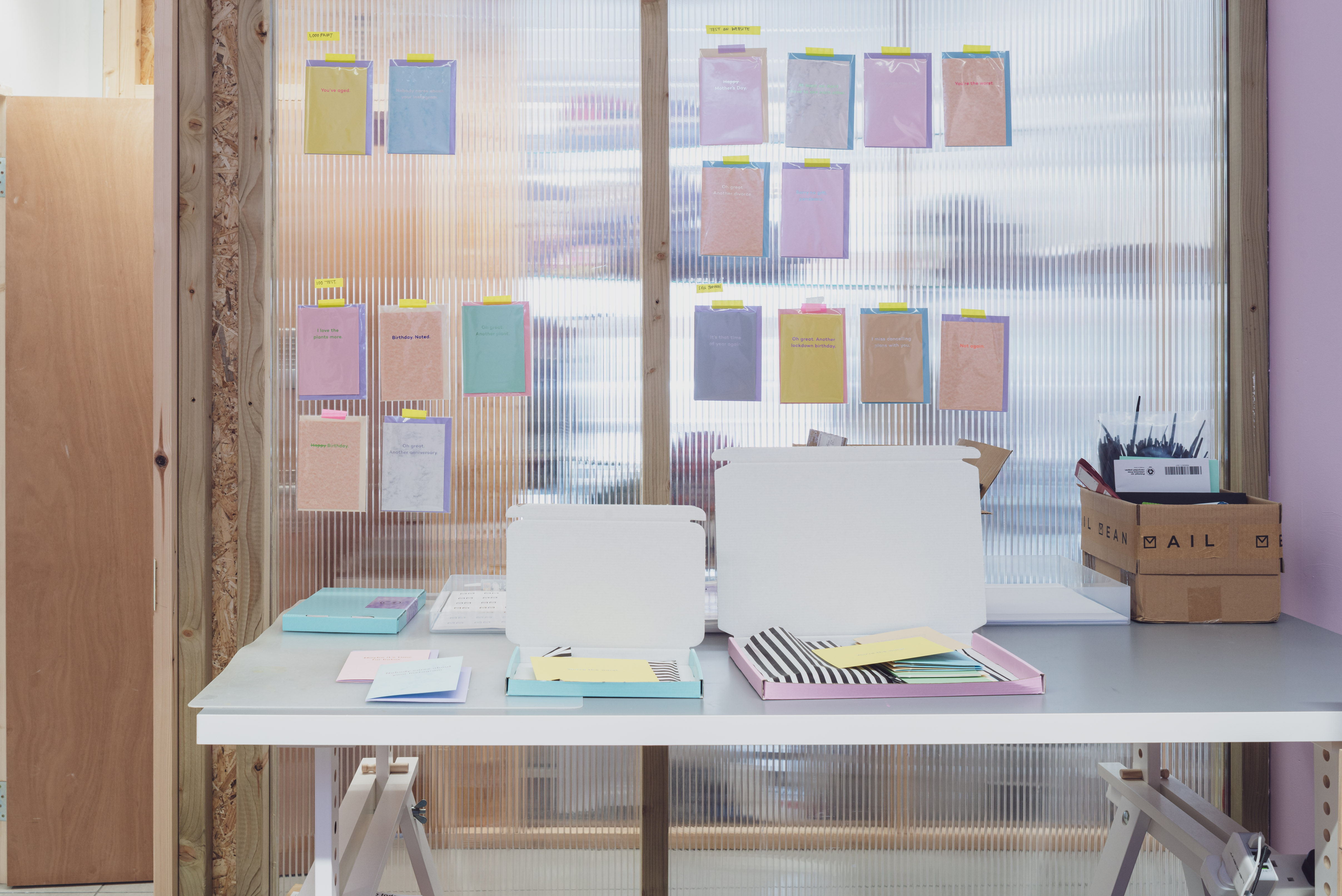 An image shoiwng a workspace studio's partitioning wall