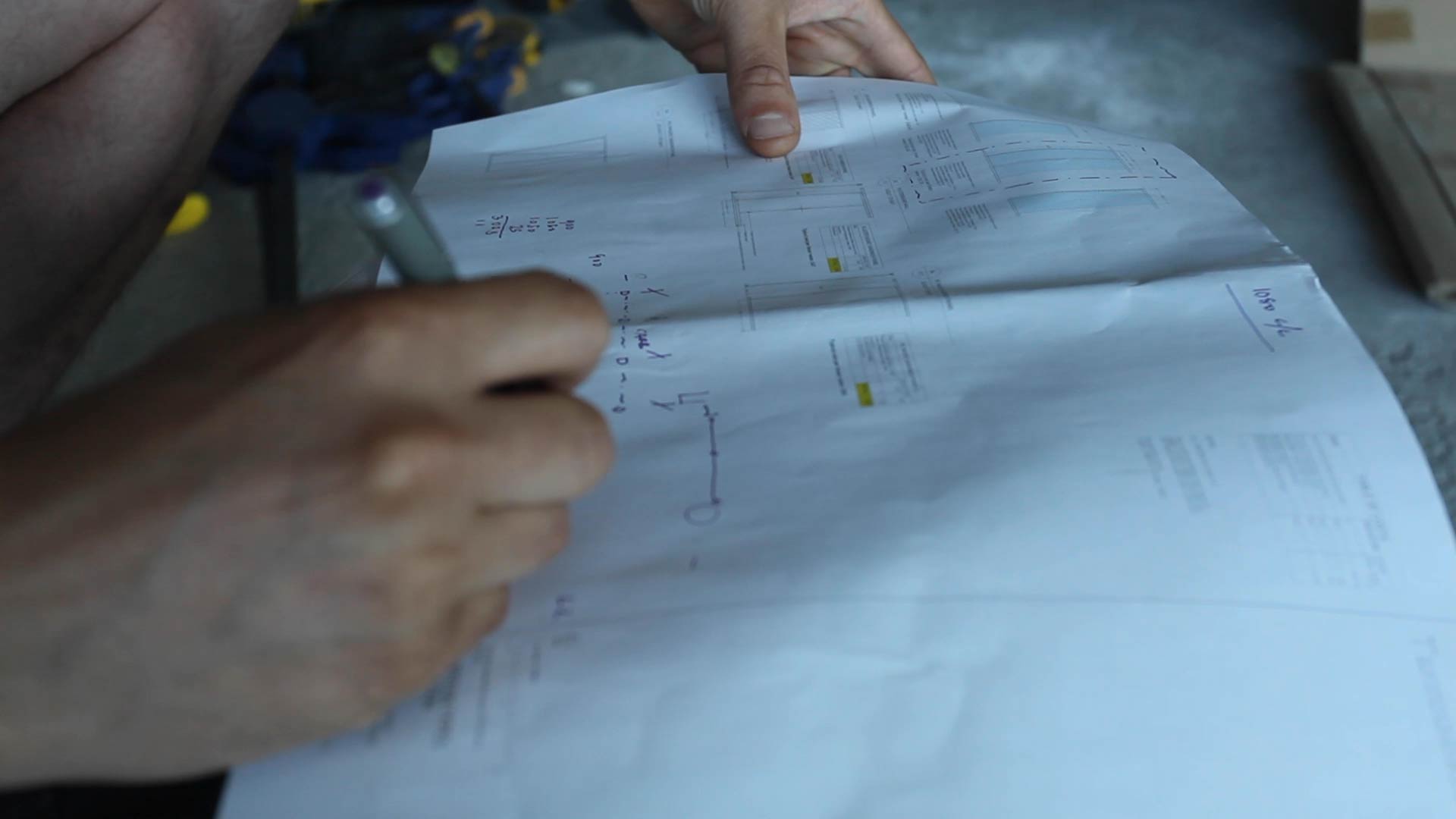 Image showing a hand drawing a fit out plan